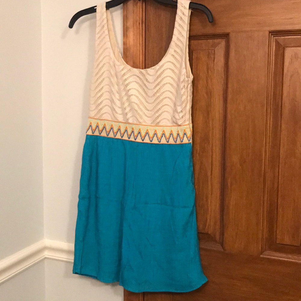 Bright and colorful dress with Aztec design